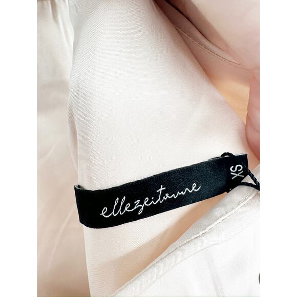 Elle Zeitoune Grace Pearl Satin Halter Neck Sleeveless Cocktail Gown Size XS NWT - Picture 7 of 8